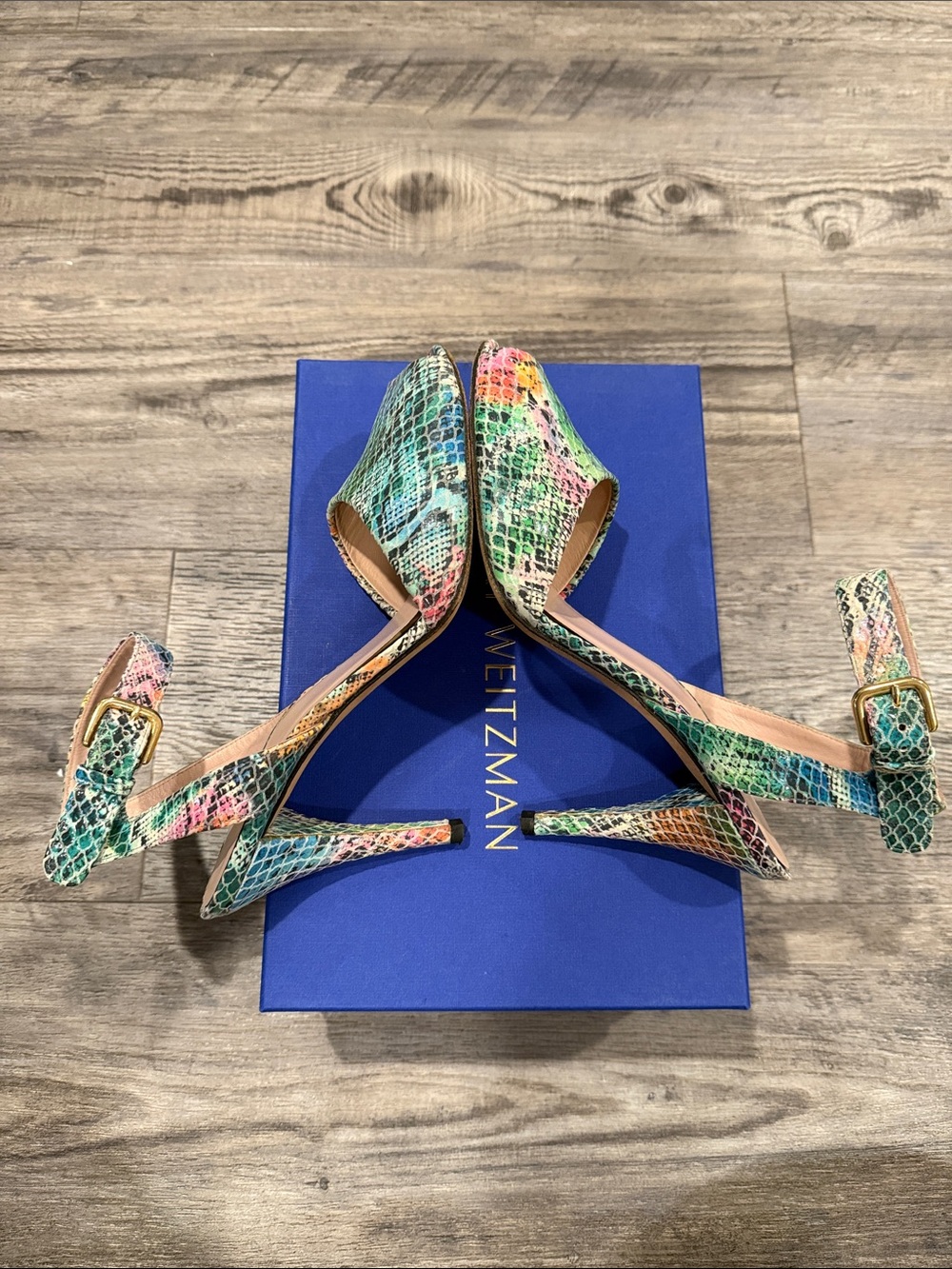 Stuart Weitzman Multicolored Snake Skin Pumps Size 9 Women’s Shoes Sandals - Picture 7 of 14